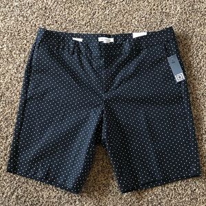 Liz Claiborne Bermuda Emma Shorts Black White Polka Dot New NWT Size 18